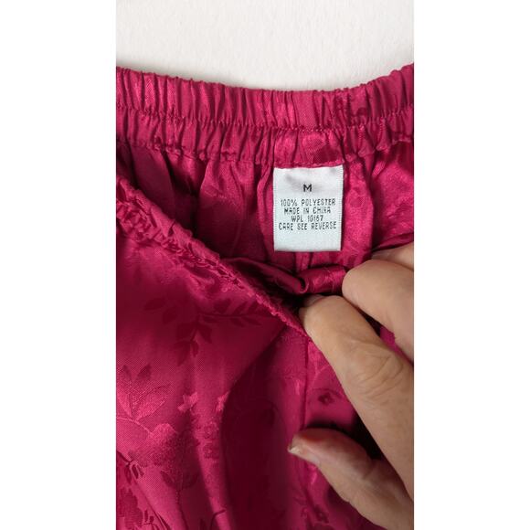 Bloomingdales Asian 3 Peice complete Vtge PJ's with bag Sz M never worn Magenta - Picture 14 of 15